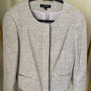 Ann Taylor 6P Silver Tweed Blazer Chanel Style Power Piece